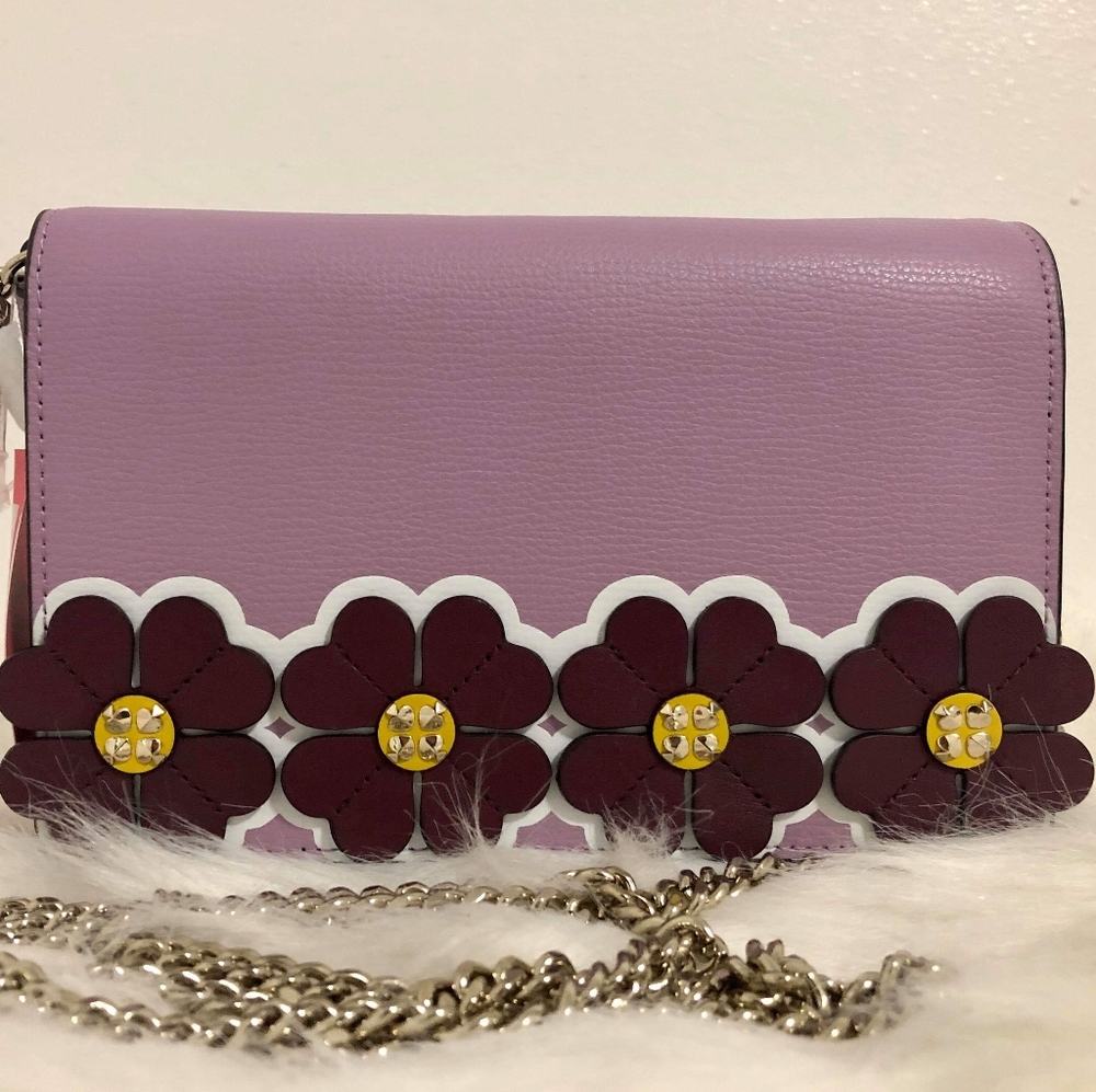 NWT Kate spade Sylvia Graphic Clover Chain Wallet - Picture 3 of 8